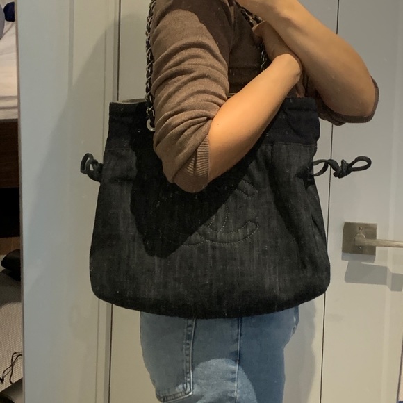 Chanel Denim Drawstring Tote Bag - Picture 16 of 16